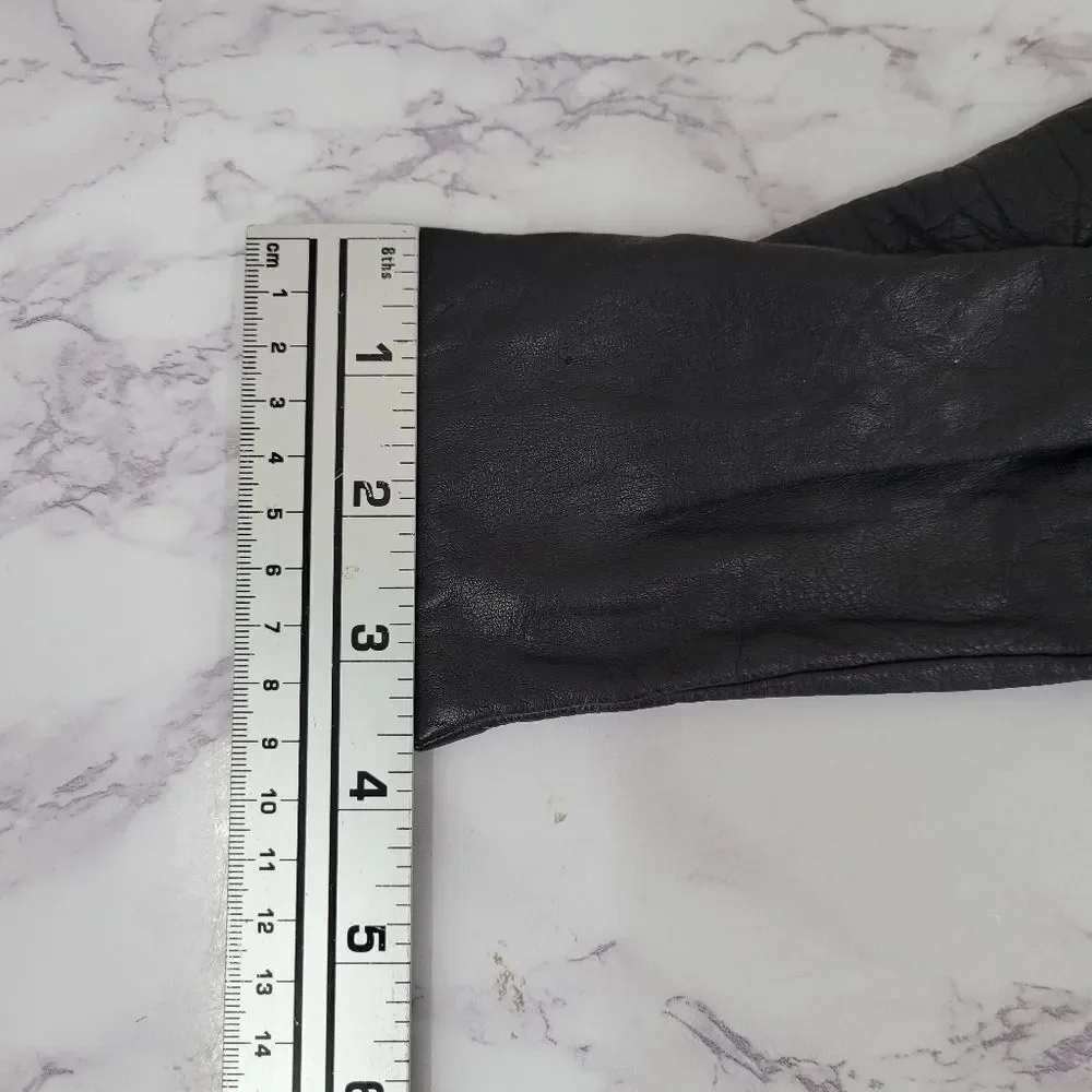 Grandoe Vintage Black Leather Driving Gloves Women's Size 7